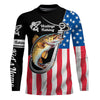 Maxcorners Walleye Fishing American Flag Fish Hook Custom Long Sleeve Tournament Fishing Shirts LM0501