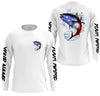 Maxcorners Tuna Fishing American Flag Custom performance Long Sleeve Fishing Shirts, Patriotic Fishing gifts - LM0501