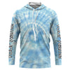 Maxcorners Custom blue spiral tie dye Long sleeve performance Fishing Shirts, Fishing gifts for Fisherman LM0201