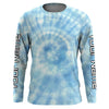 Maxcorners Custom blue spiral tie dye Long sleeve performance Fishing Shirts, Fishing gifts for Fisherman LM0201