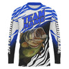 Maxcorners Personalized Bass Fishing Jerseys For Fishing Team, Largemouth Bass Tournament Fishing Shirts | Blue LM0201