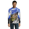 Maxcorners Personalized Bass Fishing Jerseys For Fishing Team, Largemouth Bass Tournament Fishing Shirts | Blue LM0201
