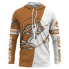 Maxcorners Personalized Bass Long sleeve Fishing Shirts, Bass Fall season Fishing Shirts | leather brown LM0201