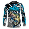 Maxcorners Custom Bass Fishing Camo Long Sleeve Tournament Fishing Shirts, Bass Fishing Jerseys | Blue LM0201
