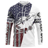 Maxcorners Custom Musky Fishing American Flag Shirts, Patriotic Musky Long Sleeve Fishing Jerseys LM0501
