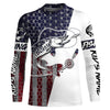 Maxcorners Custom Musky Fishing American Flag Shirts, Patriotic Musky Long Sleeve Fishing Jerseys LM0501