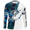 Maxcorners Personalized Bass Fishing Shirts, Bass Fishing tattoo tournament Fishing Shirts | teal blue camo LM0201