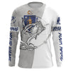 Maxcorners Custom Bass Fishing New Hampshire Flag Long Sleeve Fishing Shirts, NH Bass Fishing Jerseys LM0201