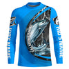 Maxcorners Custom Chinook Salmon Fishing Jerseys, King Salmon Fishing Long Sleeve Performance Shirt | Water Blue LM0201