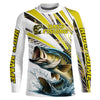 Maxcorners Personalized Largemouth Bass Fishing Jerseys, Custom Bass Long Sleeve Fishing Shirts Camo LM0201