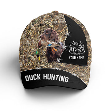 Maxcorners 3D All Over Print Baseball Cap Custom Name Duck Hunting With Boykin Spaniel Cap LM0402