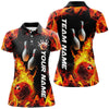 Maxcorners Flame Bowling Jersey Customized Name, Team Name 3D Polo Shirt