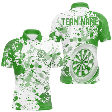 Maxcorners Custom Green Splatter Dartboard Darts Team Shirt For Men, Dart League Jerseys For Players