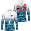 Maxcorners Personalized North Carolina Flag Long Sleeve Fishing Shirts, Hooked On Fishing Nc Fishing Shirt  LM0201