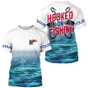 Maxcorners Personalized North Carolina Flag Long Sleeve Fishing Shirts, Hooked On Fishing Nc Fishing Shirt  LM0201