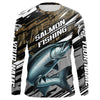 Maxcorners Chinook Salmon Fishing Camo Long Sleeve Fishing Shirts, Custom King Salmon Fishing Jerseys LM0201