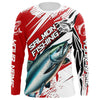 Maxcorners Chinook Salmon Fishing Custom Long Sleeve Tournament Shirts, Salmon Fishing Jerseys | Red LM0201