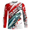 Maxcorners Chinook Salmon Fishing Custom Long Sleeve Tournament Shirts, Salmon Fishing Jerseys | Red LM0201
