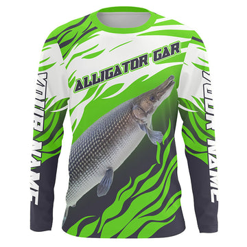 Maxcorners Alligator Gar Master Custom Uv Long Sleeve Fishing Shirt, Gar Tournament Fishing Shirt LM0201