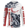 Maxcorners Personalized American Flag Walleye Fishing Shirts, Walleye Long Sleeve Tournament Fishing Jerseys LM0501