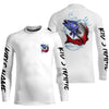 Maxcorners Personalized American Flag Redfish Fishing Shirts, Patriotic Redfish Long Sleeve Fishing Shirts LM0501