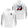 Maxcorners Personalized American Flag Northern Pike Fishing Shirts, Patriotic Pike Long Sleeve Fishing Shirts LM0501