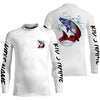 Maxcorners Personalized American Flag Northern Pike Fishing Shirts, Patriotic Pike Long Sleeve Fishing Shirts LM0501