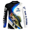Maxcorners Custom Largemouth Bass Fishing Jerseys, Bass Long Sleeve Tournament Fishing Shirts | Blue LM0201