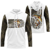 Maxcorners Personalized American Flag Walleye Long Sleeve Fishing Camo Shirts, Patriotic Walleye Fishing Jersey LM0501