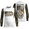 Maxcorners Personalized American Flag Walleye Long Sleeve Fishing Camo Shirts, Patriotic Walleye Fishing Jersey LM0501