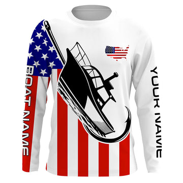 Maxcorners Custom Deep Sea Fishing Shirts With Boat Name, American Flag Saltwater Fishing Shirt LM0501