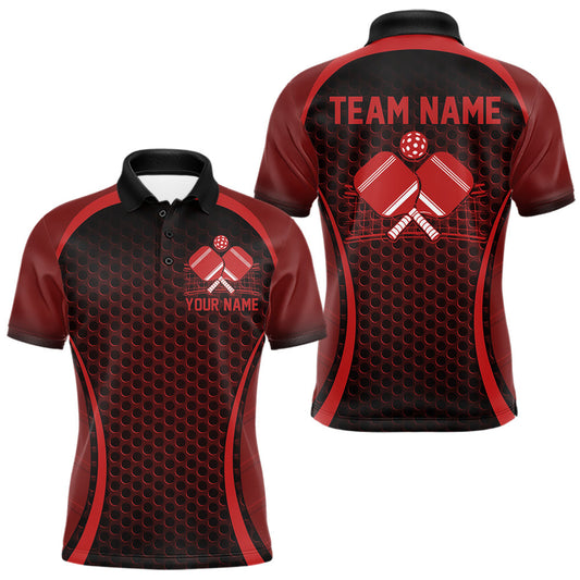 Maxcorners Custom Red Pickleball Shirts For Men, Men's Pickleball Outfit Pickleball Team Shirts LM1202