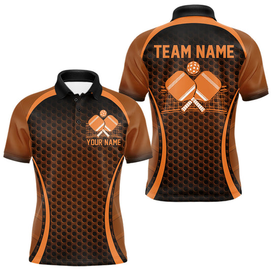 Maxcorners Custom Orange Pickleball Shirts For Men, Men's Pickleball Outfit Pickleball Team Shirts LM1202