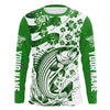 Maxcorners Custom St Patrick'S Day American Flag Striped Bass Fishing Shirts, Patriotic Striper Fishing Jerseys LM0501