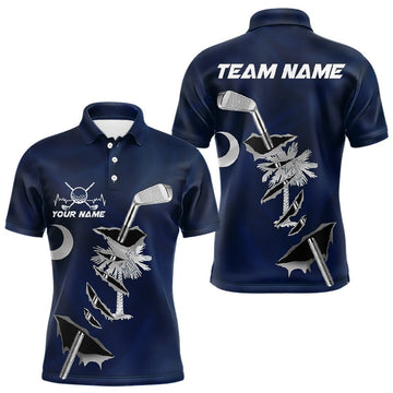 Maxcorners Custom South Carolina State Flag Golf Club Golf Team Shirt For Men, SC Golfer Outfits