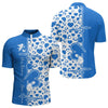Maxcorners Blue Bowling Heartbeat Pulse Line Custom Valentines Day Bowling Polo Shirts