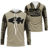Maxcorners Personalized American Flag Kayak Bass Fishing Long Sleeve Shirts, Lake Camo Kayak Fishing Shirt LM0201