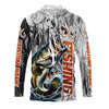 Maxcorners Largemouth Bass Fishing Custom Long Sleeve Tournament Fishing Shirts, Gray Camo Bass Fishing Jerseys LM0201