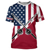 Maxcorners Personalized American Flag Fishing Rods Long Sleeve Fishing Shirts Patriotic Fishing Shirts MT2108