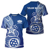 Maxcorners Custom Blue Pickleball Star Polo Shirts For Men, Outdoor Pickleball Team Uniform