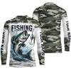 Maxcorners Bass Fishing Camo Custom Long Sleeve Fishing Shirts, Personalized Bass Fishing Jerseys LM0201