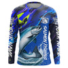 Maxcorners Personalized Chinook Salmon Long Sleeve Fishing Shirts, King Salmon Fishing Jerseys LM0201
