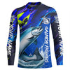 Maxcorners Personalized Chinook Salmon Long Sleeve Fishing Shirts, King Salmon Fishing Jerseys LM0201