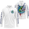 Maxcorners American Flag Mahi Mahi Fishing Custom Long Sleeve Fishing Shirts, Patriotic Saltwater Fishing Shirt LM0501