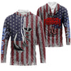 Maxcorners American Flag Fish Hook Custom Men Long Sleeve Fishing Shirts Personalized Patriotic Fishing Gifts - LM0501