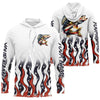 Maxcorners Personalized American Flag Walleye Long Sleeve Fishing Shirts, Patriotic Walleye Fishing Gifts LM0501
