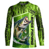 Maxcorners Custom Green Camo Bass Long Sleeve Tournament Fishing Shirts, Bass Fishing Jerseys LM0201