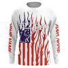 Maxcorners Flame American Flag Custom Flyfishing Shirts, Patriotic Fly Fishing Fisherman Fishing Jerseys LM0501