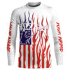 Maxcorners Flame American Flag Custom Flyfishing Shirts, Patriotic Fly Fishing Fisherman Fishing Jerseys LM0501