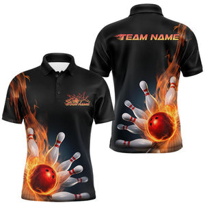 Maxcorners Custom Multi-Color Flame Bowling Tournament Shirts For Men, Women And Kid, Fire Bowling Jerseys